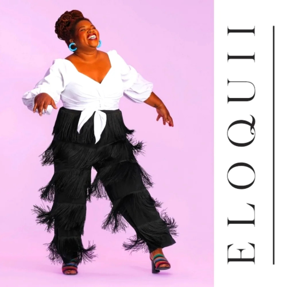 Eloquii Drama Fringe Pants Evening Pants 14-16